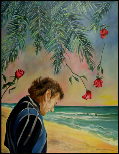 Jim at Beach, acrylic and oil on canvas, 40x60". Click to go back to thumbnails.