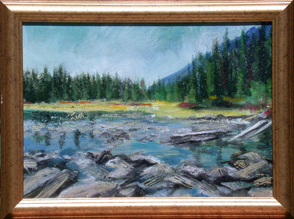Holly Lake, Teton NP, 14 x 10". Click to go back to thumbnails.